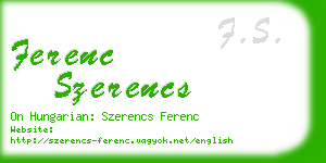 ferenc szerencs business card